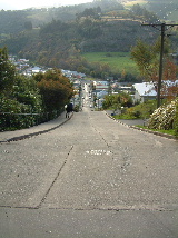 The worlds steepest street from the top